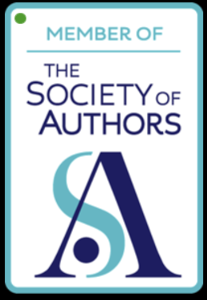 Membership card design featuring the logo of the Society of Authors, with text stating 'Member of The Society of Authors'.